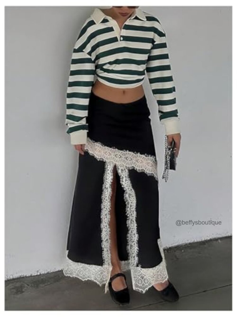 Lace High Slit Satin Maxi Skirt Elegant Festival Night Out Y2K - Picture 5 of 6